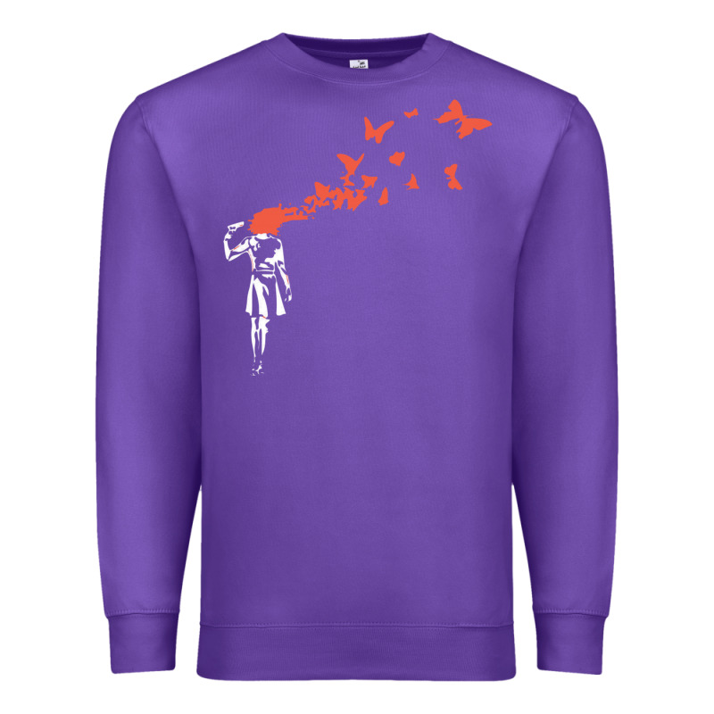 Banksy Headshot Butterfly Premium Sweatshirt by ArtChic | Teevron