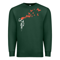 Sports Green banksy headshot butterfly Premium Sweatshirt - ArtChic