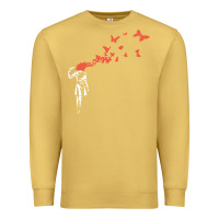 Antique Gold banksy headshot butterfly Premium Sweatshirt - ArtChic