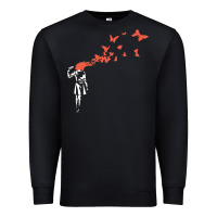 Black banksy headshot butterfly Premium Sweatshirt - ArtChic