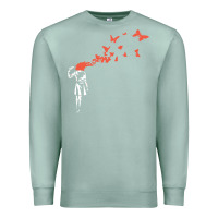 Seafoam banksy headshot butterfly Premium Sweatshirt - ArtChic