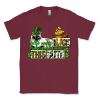 Burgundy St. Patrick's cat who needs luck when you are this Classic Tee - CowGirlArtShop