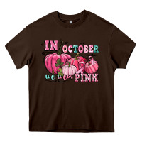 Chocolate Brown in october we wear pink Heavy Core Tee - CowGirlArtShop