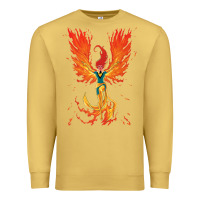 Antique Gold X-Men Jean Grey Phoenix Cosmic Flames Premium Sweatshirt - ArtChic
