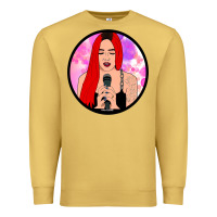 Antique Gold red hair girl singing Premium Sweatshirt - ArtChic