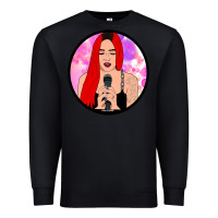 Black red hair girl singing Premium Sweatshirt - ArtChic