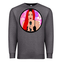 Charcoal Heather red hair girl singing Premium Sweatshirt - ArtChic