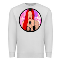 Dove Grey red hair girl singing Premium Sweatshirt - ArtChic