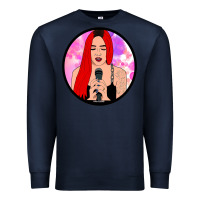 Navy red hair girl singing Premium Sweatshirt - ArtChic