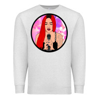 Oatmeal Heather red hair girl singing Premium Sweatshirt - ArtChic