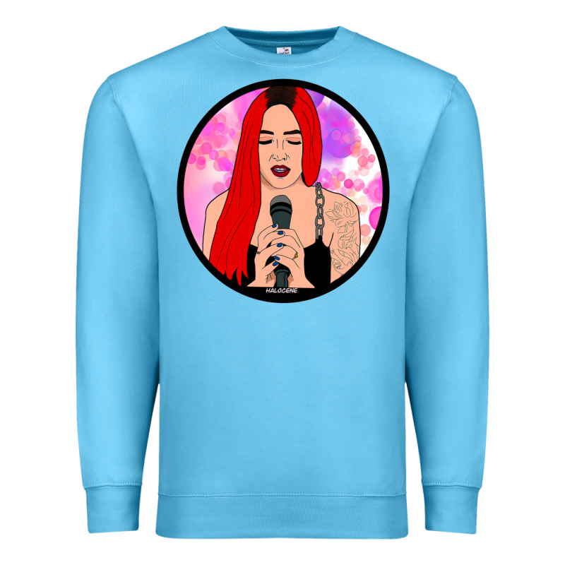 Red Hair Girl Singing Premium Sweatshirt by ArtChic | Teevron