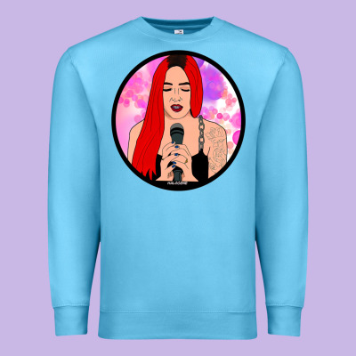 Red Hair Girl Singing Premium Sweatshirt Designed By Artchic