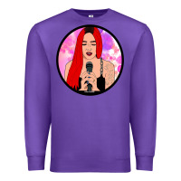 Purple red hair girl singing Premium Sweatshirt - ArtChic