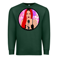 Sports Green red hair girl singing Premium Sweatshirt - ArtChic