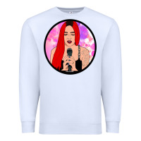 White red hair girl singing Premium Sweatshirt - ArtChic
