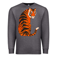 Charcoal Heather tiger Premium Sweatshirt - ArtChic