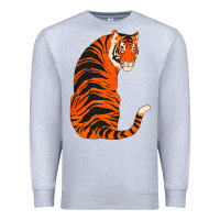 Heather Grey tiger Premium Sweatshirt - ArtChic