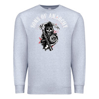 Heather Grey horror skull sons of anarchy Premium Sweatshirt - ArtChic