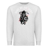 Oatmeal Heather horror skull sons of anarchy Premium Sweatshirt - ArtChic