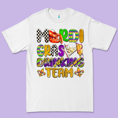Mardi Gras Drinking Team With Glasses Olivia Premium Tee Designed By Oliviacreatesart