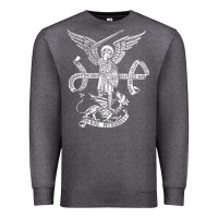 Charcoal Heather st michael archangel catholic angel defend us Premium Sweatshirt - ArtChic