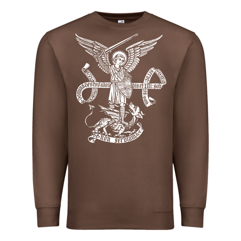 St Michael Archangel Catholic Angel Defend Us Premium Sweatshirt by ArtChic | Teevron