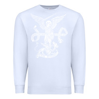 White st michael archangel catholic angel defend us Premium Sweatshirt - ArtChic