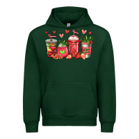Forest Green strawberry coffee cups Urban Hoodie - Jasminsmagicworld