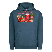 Pigment Midnight Navy strawberry coffee cups Urban Hoodie - Jasminsmagicworld