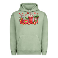 Pigment Oil Green strawberry coffee cups Urban Hoodie - Jasminsmagicworld