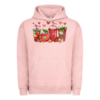 Pigment Salmon strawberry coffee cups Urban Hoodie - Jasminsmagicworld