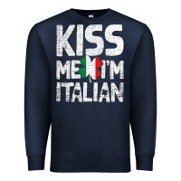 Navy Kiss Me I'm Italian Premium Sweatshirt - ArtChic
