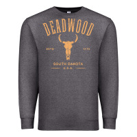 Charcoal Heather deadwood south dakota usa vintage distressed style design long sleeve Premium Sweatshirt - StudioElite