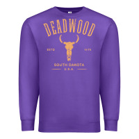 Purple deadwood south dakota usa vintage distressed style design long sleeve Premium Sweatshirt - StudioElite