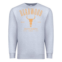 Heather Grey deadwood south dakota usa vintage distressed style design long sleeve Premium Sweatshirt - StudioElite