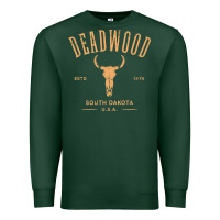 Deadwood South Dakota Usa Vintage Distressed Style Design Long Sleeve Premium Sweatshirt | Teevron