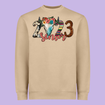 2023 Senior Bull Skull Heavyweight Sweatshirt Designed By Jahusdesignshop