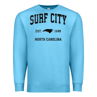 Surf City North Carolina Nc Vintage Sports Design Black Prin Premium Sweatshirt | Teevron
