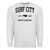 Oatmeal Heather Surf City North Carolina Nc Vintage Sports Design Black Prin Premium Sweatshirt - StudioElite