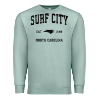 Seafoam Surf City North Carolina Nc Vintage Sports Design Black Prin Premium Sweatshirt - StudioElite