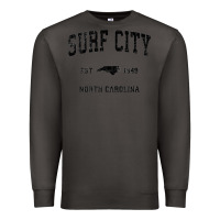 Smoke Surf City North Carolina Nc Vintage Sports Design Black Prin Premium Sweatshirt - StudioElite