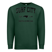 Sports Green Surf City North Carolina Nc Vintage Sports Design Black Prin Premium Sweatshirt - StudioElite