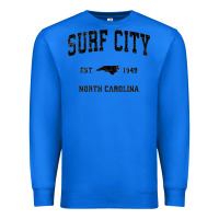 True Royal Surf City North Carolina Nc Vintage Sports Design Black Prin Premium Sweatshirt - StudioElite