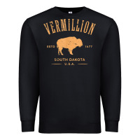 Black vermillion south dakota bison distressed design t shirt Premium Sweatshirt - StudioElite