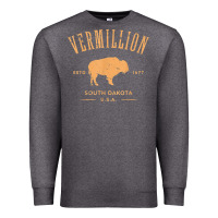 Charcoal Heather vermillion south dakota bison distressed design t shirt Premium Sweatshirt - StudioElite