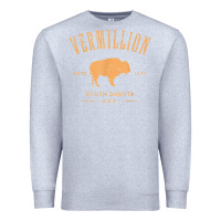 Heather Grey vermillion south dakota bison distressed design t shirt Premium Sweatshirt - StudioElite