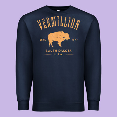 Vermillion South Dakota Bison Distressed Design T Shirt Premium Sweatshirt Designed By Studioelite