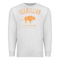 Oatmeal Heather vermillion south dakota bison distressed design t shirt Premium Sweatshirt - StudioElite