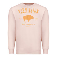 Pale Pink vermillion south dakota bison distressed design t shirt Premium Sweatshirt - StudioElite