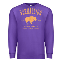 Purple vermillion south dakota bison distressed design t shirt Premium Sweatshirt - StudioElite